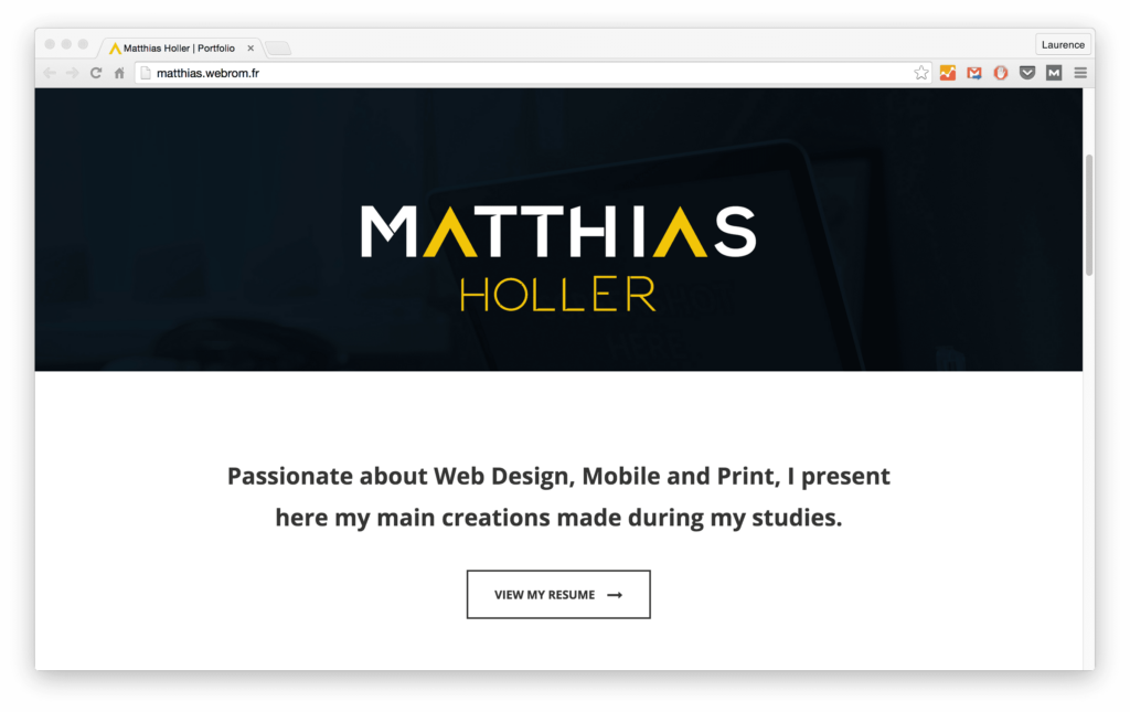 Matthias Holler's portfolio website
