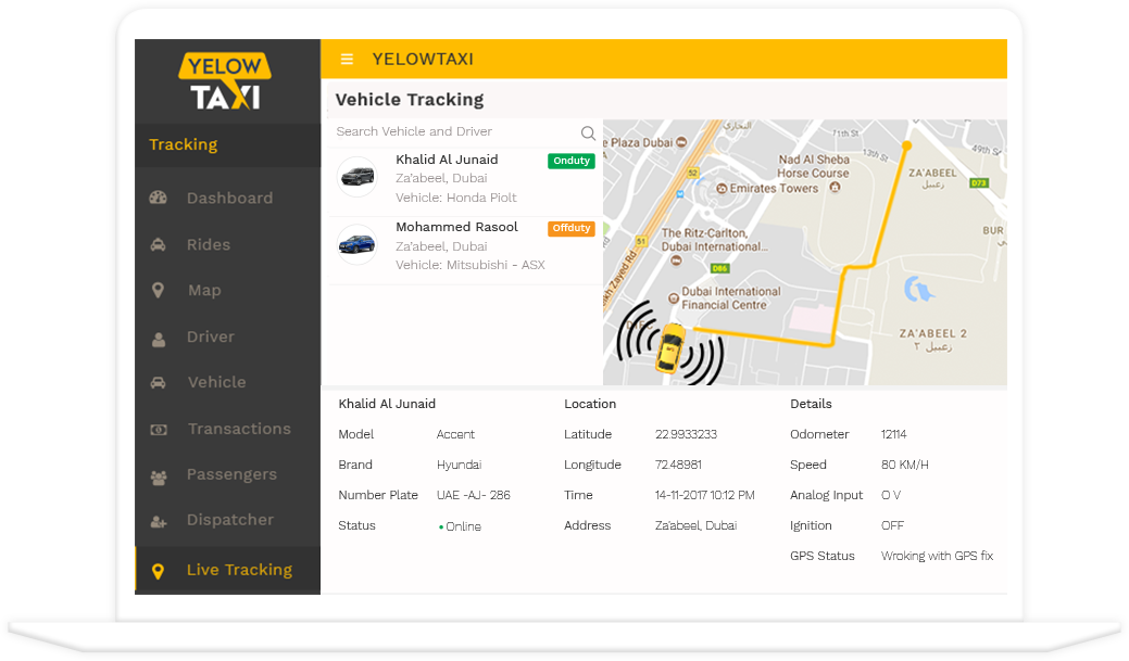 admin panel taxi app