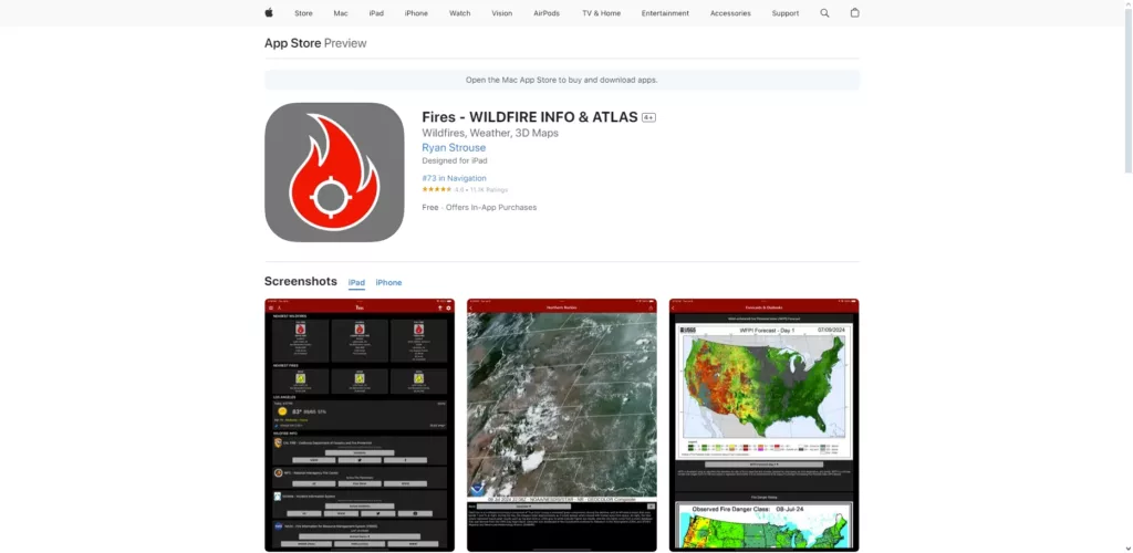 Fires wildfire apps