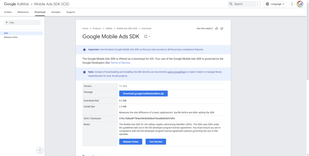 Google Mobile Ads SDK