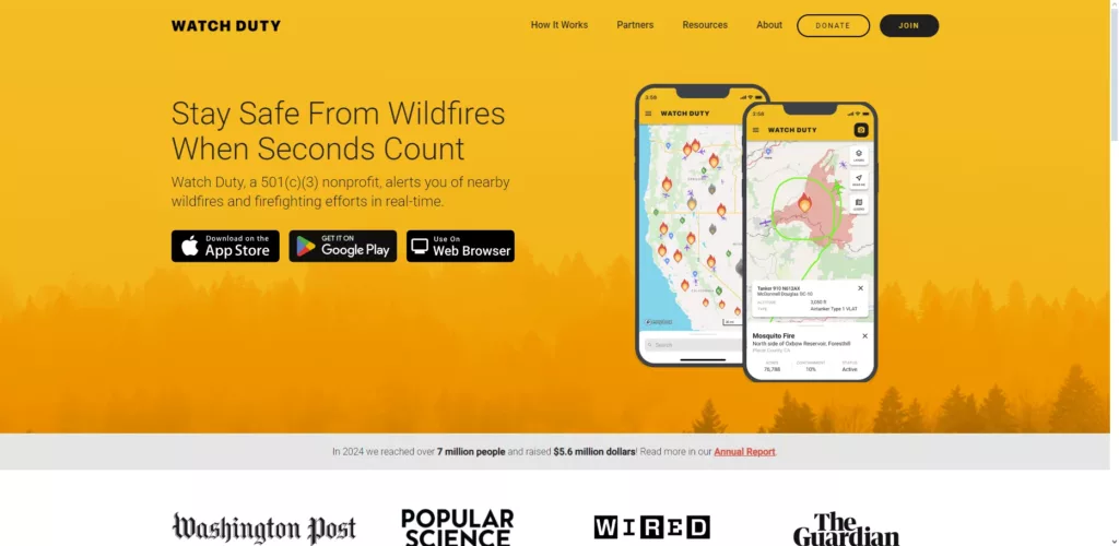 Watch Duty wildfire apps