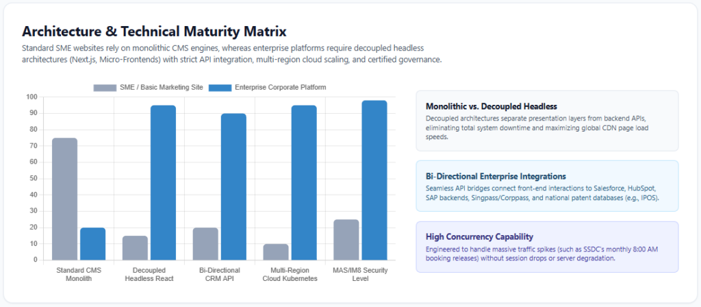 Architecture & Technical Maturity Matrix corporate website development
