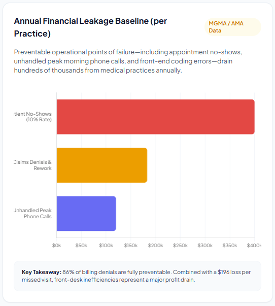 ai in clinic Annual Financial Leakage Baseline (per Practice)
