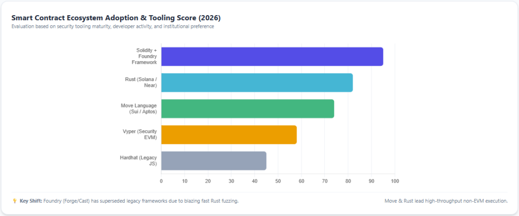 smart contract development Smart Contract Ecosystem Adoption & Tooling Score (2026) 