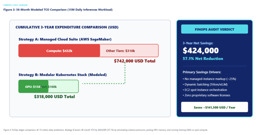 Diagram 2: 36-Month Cumulative FinOps Ledger Comparison
